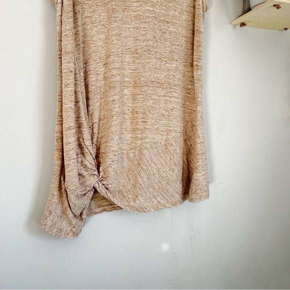 🩷ATHLETA 100% LINEN TAN CHIC TANK TOP SIDE KNOT TWIST ZEPHYR TOP SIZE SMALL SAND - Picture 3 of 8